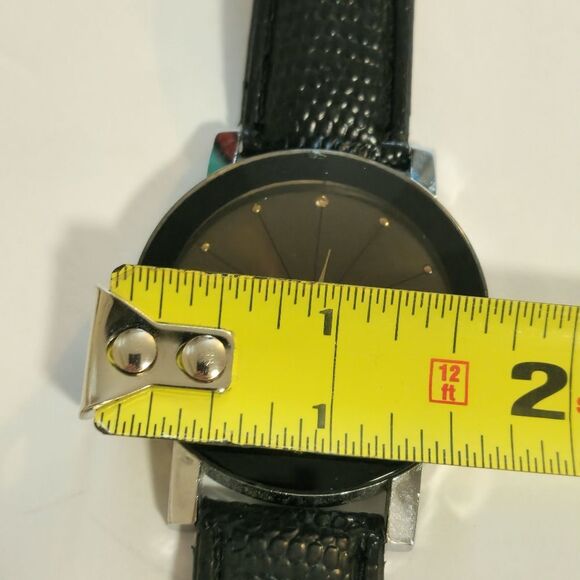 Quartz Stainless Steel Diamond Dial Leather Band Wrist Watch - Picture 7 of 7